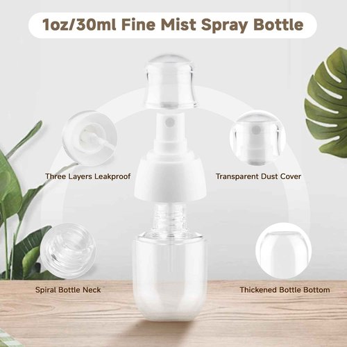 Small Spray Bottle, Fine Mist Mini Spray Bottles 1oz, Empty Plastic Travel SIze Stylist Sprayers Leak Proof Refillable Containers, for Toners Face Hair Perfume Skincare Cosmetics (Clear, 3Pcs)