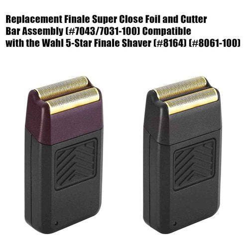 Professional 5 Star Series Finale Shaver Replacement Foil and Cutter Bar Assembly Compatible with wahl Foil Heads 7031-100/7043-100,Fit for #8061 8164 Shaver (Black 3 Pack)