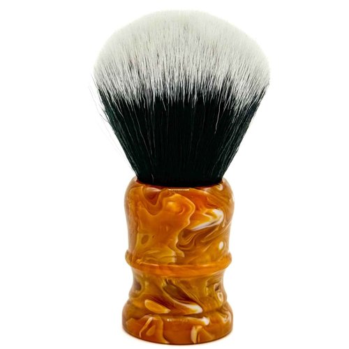 Parker “Solar Storm” Ultra‑Soft Synthetic Shaving Brush – 28 mm Tuxedo Knot – High‑Density for Superior Lathering + Acrylic Stand