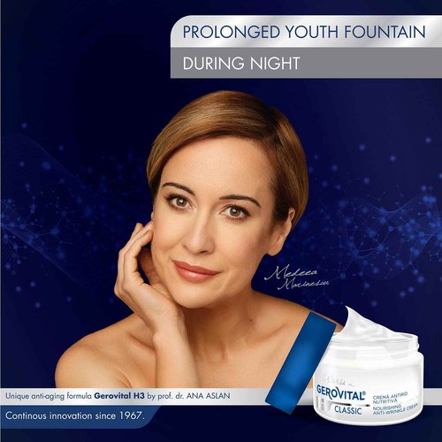 GEROVITAL CLASSIC Nourishing Anti-Wrinkle Night Face Cream with Hyaluronic Acid, Juvinityβ’ and Vitamin E, Regenerates and Hydrates the Skin, Anti-Aging Face Cream, 50 ml