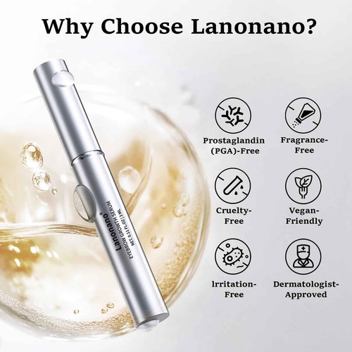 Lanonano Eyebrow Serum, Fuller & Longer Looking Eyebrow Growth Serum, Advanced Eyebrow Enhancement, Vegan & Cruelty-Free, 0.1 Fl Oz(3ml)