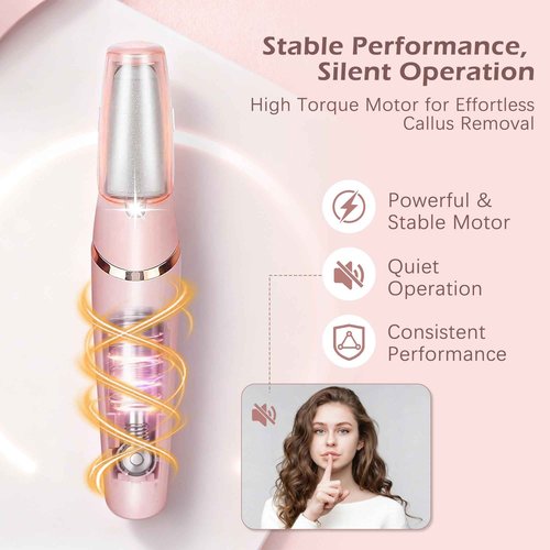 Glowelle Electric Foot Callus Remover, Electric Callus Remover for Foot, Rechargeable Portable Pedicure Tool Kit, Smooth Foot File Tools for Dead Hard Cracked Dry Skin, Foot Care for Women,Men Gift