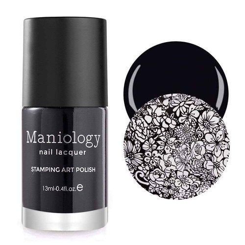 Maniology Black & White Duo with Smudge-Free Top Coat | 3-Piece Essential Polish Set (White, Black, TopCoat) | 13ml Bottles Basic Must-Have for Nail Art Stamping & DIY Manicures