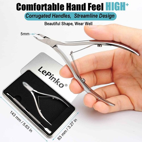 LePinko Salon-Quality and Professional Cuticle Trimmer Set 5mm Jaw