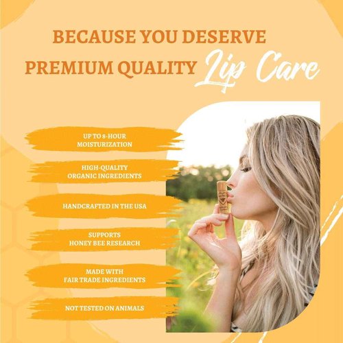 Bee Bella Lip Balm, Peppermint, 3 Pack - Hydrating Lip Care, 100% Natural, Original Organic Beeswax with Vitamin E, Handmade in USA