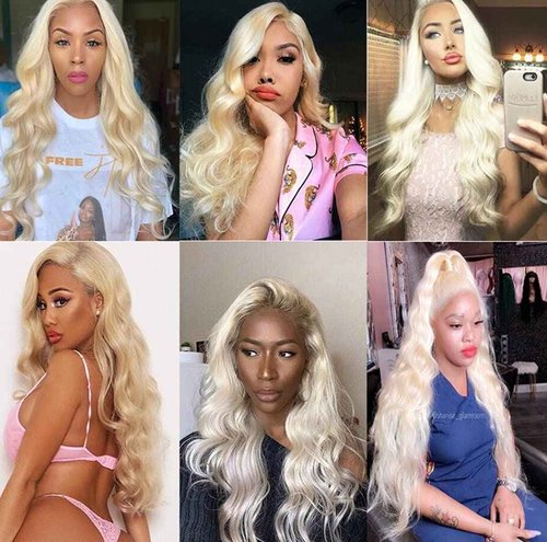 #613 Blonde Bundles Human Hair Body Wave Bundles 12 12 12 Inch Honey Blonde Body Wave Bundle Human Hair Extensions Unproceesed Virgin Hair 100 Gram Per Bundle 3 Bundle