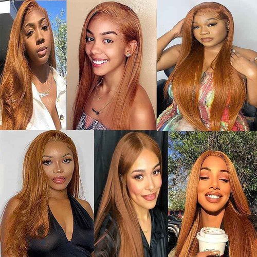 #30 Straight Human Hair Bundles 16 18 20 Inch Brown Bundles Human Hair Unprocessed Native Virgin Hair 100/PC 3 Extensions Light Brown Color Wet and Wavy Human Hair Extensions for Women