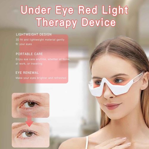 HGHJHVJ Red Light Therapy Eyelift Device, Under Eye Red Light Therapy Massager with Microcurrent, Under Eyes Glasses Treatment Eye Bags Dark Circles Puffiness Wrinkles Fine Lines
