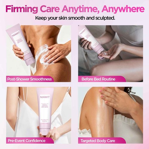 NIAWIT Firming Smoothing Body Cream – Visible Lifting & Tightening for Belly, Thighs, Butt | Helps Reduce Cellulite & Sagging Skin, Body Sculpting Moisturizer for Daily Body Care Routine | 4.24 fl.oz