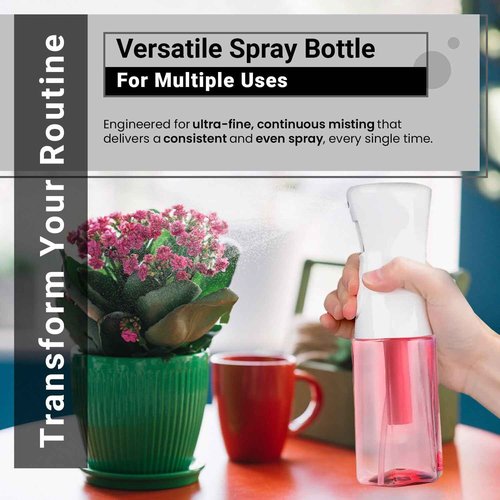 Practix Continuous Mist Spray Bottle – Ultra Fine Mist for Hair Styling, Salon Use, and Versatile Applications – 5 oz Octagon Shape Empty Bottle – Variety Pack of 4