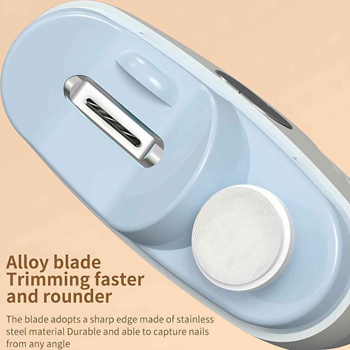 Electric Nail Clipper for Seniors & Adults, 2-in-1 Electric Toenail & Fingernail Clipper with 2 Grinding Heads, Gentle Nail Trimmer for Thick & Hard Nails, Low Noise, USB Rechargeable & Portable
