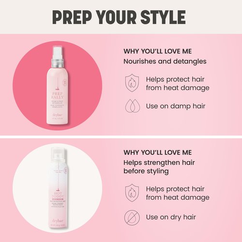 Drybar Prep Rally Prime & Prep Detangler Noir Scent - Full Size | Nourishes Hair, Detangles with Ease, Leaves Hair Soft & Manageable, Protects Hair, Cruelty Free