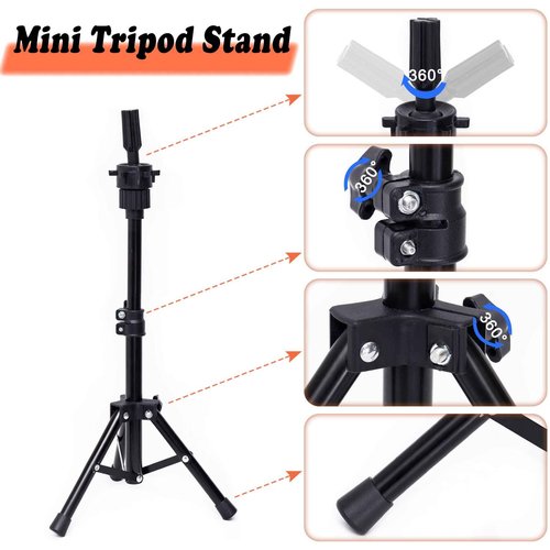EERYA Wig Stand - 22 Inch Brown Wig Head Stand with Mannequin Head, Tripod for Styling, Displaying Wigs