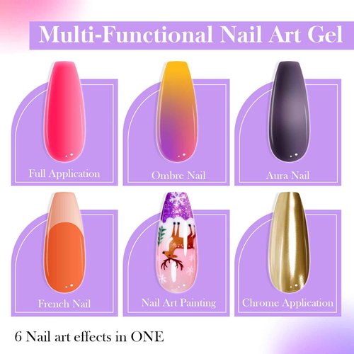 U-Shinein Gradient Painting Gel, 24 Bright Glitter Gold&Silver Black&White Pearlescent Colors Ombre Gel Nail Polish for Light Pigment Pat Nail Gel Kit French Manicure No-wipe DIY Nail Art Soak of UV A