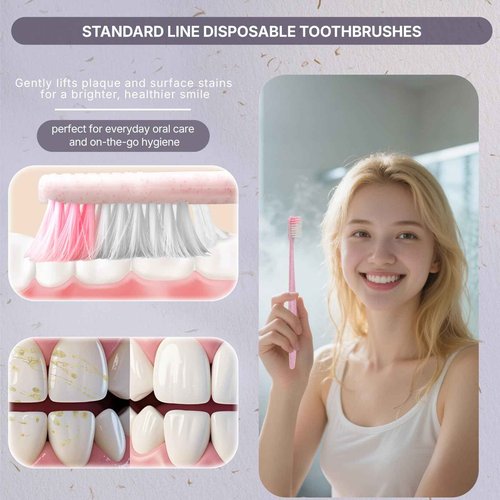 Fresings 120-Pack Disposable Toothbrushes Individually Wrapped, Soft Bristle Bulk Travel Toothbrush for Adults, Kids, Guest, Hotel, Home, Camping, Donation – 4 Colors, Mini Manual Value Pack