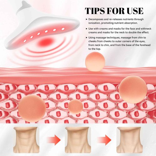 Sveekery 3-in-1 Facial Sculptor with Red Light Therapy, Microcurrent & Vibration Massager, Portable Anti-Aging Device for Face and Neck Care, Wrinkle Reducer Face Lift Tool (White)