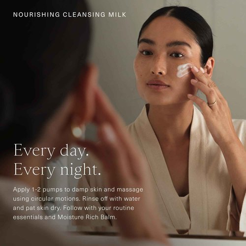 Oak Essentials Nourishing Cleansing Milk | Gentle Makeup Remover Face Wash with Oat Amino Acids, Rice Bran & Rosemary Extract, 5 Oz