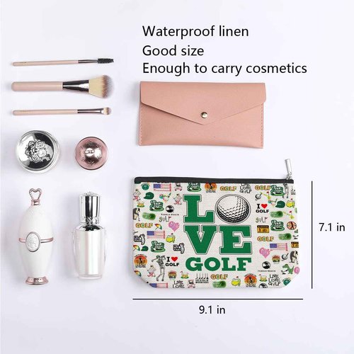 Golf Lovers' Gift: Inspirational Golf Gifts for Him & Her - Makeup Bag Travel Toiletry Organizer with Zipper