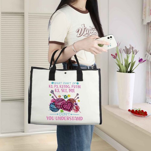WZMPA Funny Knitting Cosmetic Bag Yarn Collector Gift What Part Don't You Understand Makeup Zipper Pouch Bag Knitter Merchandise (Don't Understand-TB)