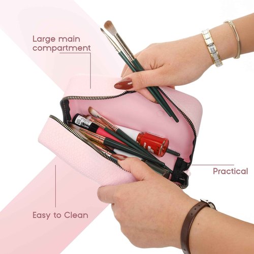 eysma Scented Makeup Bag for Women – Nostalgic & Elegant Fragrance, Waterproof Silicone Cosmetic Pouch with Leather Texture, Washable & Long-Lasting Scent, Travel Organizer