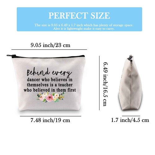 GJTIM Dance Teacher Appreciation Gift Dance Teacher Cosmetic Bag Makeup Bag for Dance Teacher Retirement (dance Teacher bag)