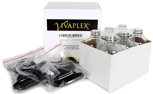 Vivaplex, 6, Large, 8 oz, Empty, Clear, Glass Spray Bottles with Black Trigger Sprayers (Pack of 2)
