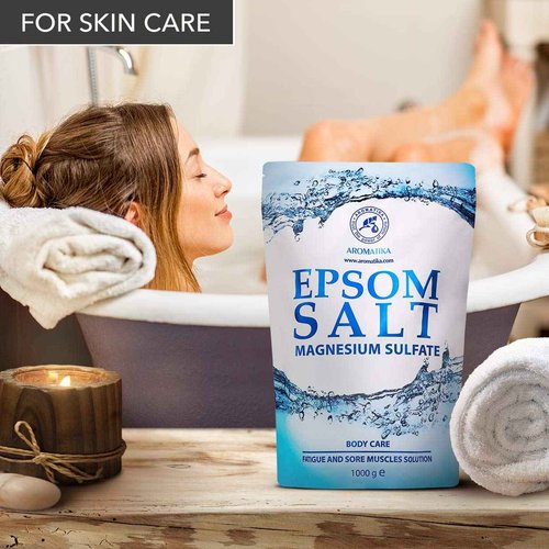 Epsom Salt Bath 1kg (35 oz) – 100% Pure Magnesium Sulphate – Relaxing & Detoxifying – Body Care & Better Sleep (Pack of 2)