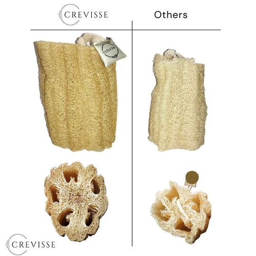 Crevisse Natural Egyptian Loofah Sponge β Exfoliating Shower Body Scrubber (Pack Options) (3 Count (Pack of 1))