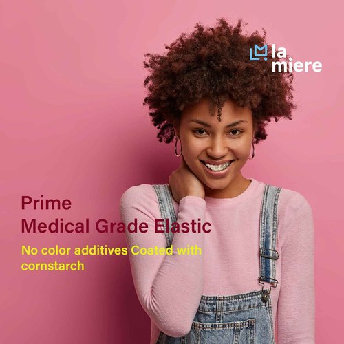 Clear Non-Latex 100 counts, Intraoral Elastic Bands Orthodontic Elastics Dental Rubber Bands Made in US Medium 3/16'', Clear