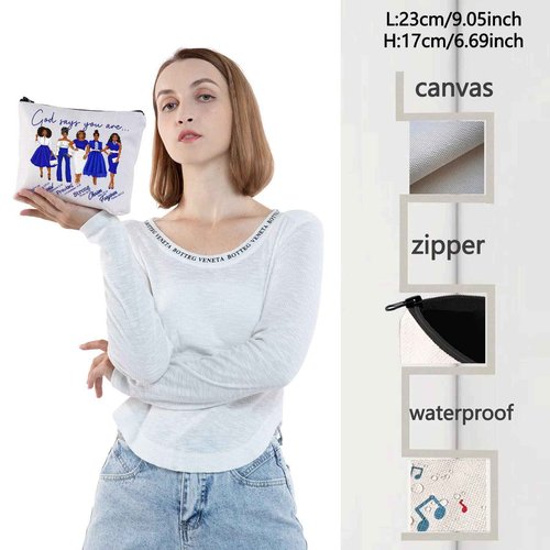 WZMPA Sorority Zeta Cosmetic Makeup Bag Finer Women Gift God Says You Are Sorority Makeup Zipper Pouch Bag Zeta Paraphernalia (God Says Zeta)