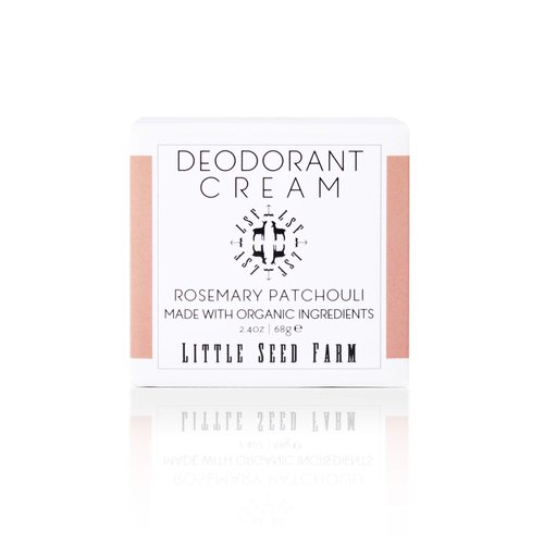 Little Seed Farm All Natural Deodorant Cream, Aluminum Free Deodorant for Women or Men, 2.4 Ounce - Rosemary Patchouli + Applicators Bundle