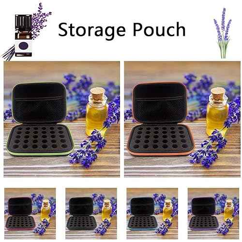 DHXYZZB Essential Oils Carrying Case Holds 30 Grids for 1-3ML Roller Bottles Storage peptide vial case for fridge Organizer Bag Hard Shell for Home, Travel, and Presentations (Green)