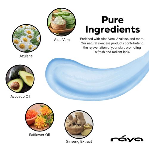 Raya Azulen Cream (301) | Moisturizing Day and Night Face Cream for Combination and Sensitive Skin | Refines, Tones, and Tightens | Made with Soothing Azulene