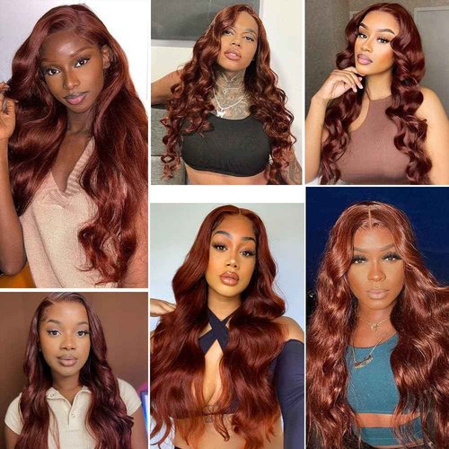 Copper Bundles Human Hair Auburn Body Wave Bundle Huxowax Brazilian Virgin Soft And Silky Remy Hair 3 Bundles 12 14 16 Inch Color 33 Body Wave Bundle