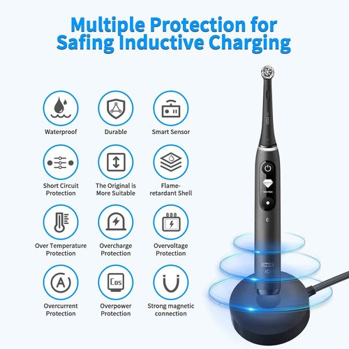 Charger for Oral B iO iO7 iO8 iO9 Electric Toothbrush, Model 3768 Magnetic Replacement Charger for Oral-B iO Electric Toothbrushs,Black(Incompatible IO4/5/6)
