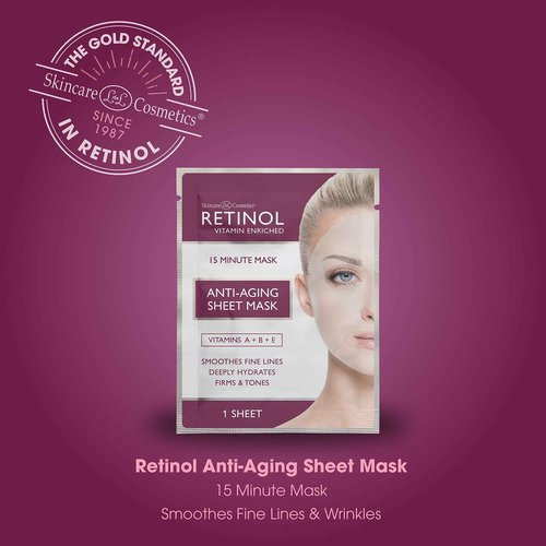 LIVAURA Retinol Anti-Aging Sheet Mask – Hydrating Vitamin-Enriched 15 Minute Treatment With Collagen Firms Face – Exfoliates for Improvement In Tone & Minimizes Fine Lines For Noticeable Difference