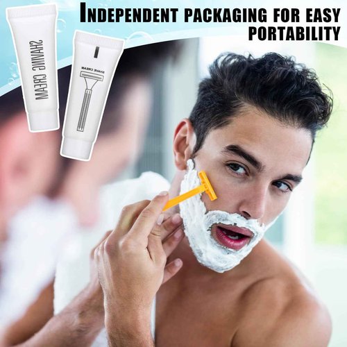 Viozakanry Disposable Shaving Cream Bulk Travel Size 10 Ml/ 0. 35 Fl. oz Shave Cream for Hotel Camping Travel Homeless Toiletries(150 Pcs)