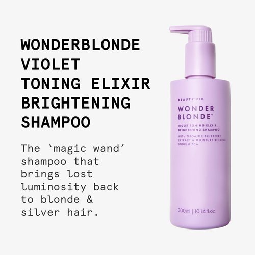 Beauty Pie WonderBlonde Violet Toning Elixir Brightening Shampoo – 10.14 fl oz (300 mL) Purple Shampoo for Blonde & Silver Hair – Anti‑Brass, Hydrating, Shine‑Enhancing Formula
