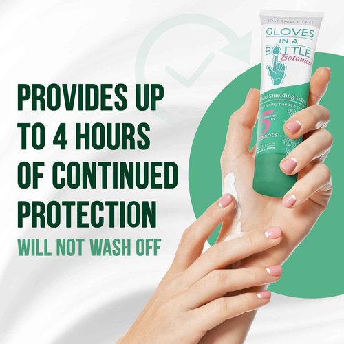 Gloves In A Bottle Shielding Lotion - Great for Dry Itchy Skin! Grease-less and Fragrance Free! Second Skin for Hands & Body (3.4 Fl Oz (Pack of 2), Botanical)