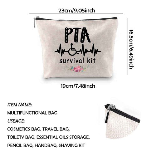 Generic WCGXKO PTA Survival Kit Physical Therapist Assistant Gifts Zipper Pouch Makeup Bag PTA Student Graduation Gift (PTA Survival)