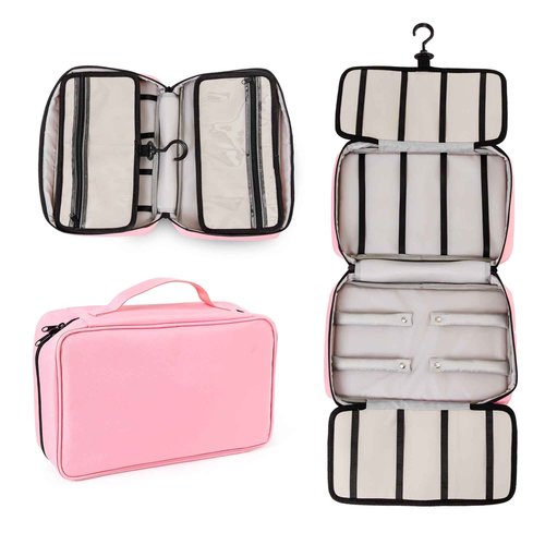 2 in 1 Newly Designed Headband & Hair Bow Organizer for Girls Display Bag - Large Capacity Girls Hair Accessories Organizer, Holds Hair Clips, and Hair tie with a Rotating Hook, Travel-Friendly.