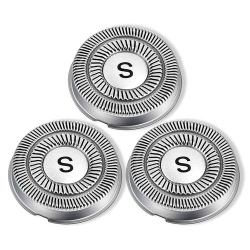 SweetLF 3 Pcs Replacement Shaver Head Blade Cutters IPX7 Waterproof Electric Razor Wet & Dry 3D Men’s Rotary Shaver SW-BC09