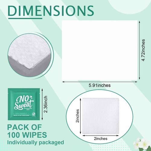 Timgle 150 Pcs Mini Travel Deodorant Wipes Individually Wrapped Armpit Antiperspirant Deodorant Sweat Body Wipes for Women Men Teens Sports Travel Clean Skin Underarm Excessive Sweating(Fresh)