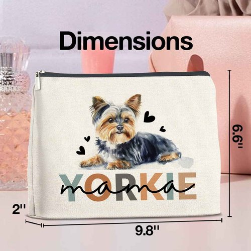 UPNEGE Yorkie Gifts Makeup Bag, Yorkie Mom Gifts Yorkie Owner Gifts Yorkie Mama Cosmetic Bag Zipper Makeup Pouch