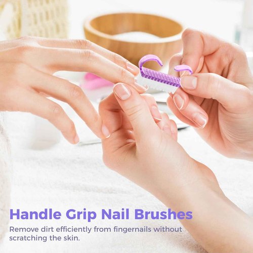 400 PCS Handle Grip Nail Brush Bulk, Small Nail Brushes with Soft Stiff Bristles, Nail Cleaner Scrubbing Kit for Cleaning, Daily Use Fingernail Brush for Toes and Nails