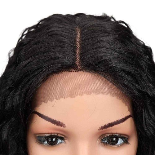 Joedir Lace Front Wigs Ombre Blonde 24" Long Small Curly Wavy Synthetic Wigs For Black Women 130% Density Wigs(1B)