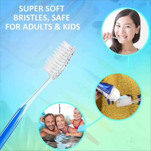 Honeydak 300 Pieces Disposable Toothbrushes Individually Wrapped Toothbrushes Medium Soft Tooth Brush Manual Travel Toothbrush Set for Adults Travel Toiletries, 6 Colors