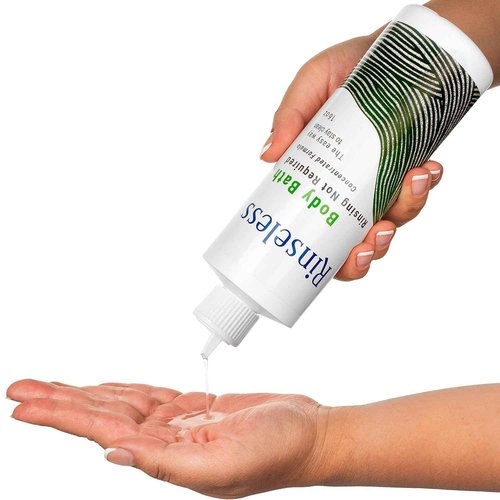 RINSELESS Waterless Body Bath Wash 16 Oz (Pack of 2) | No Water Rinse Needed Concentrated Formula Makes 32 Sponge Baths