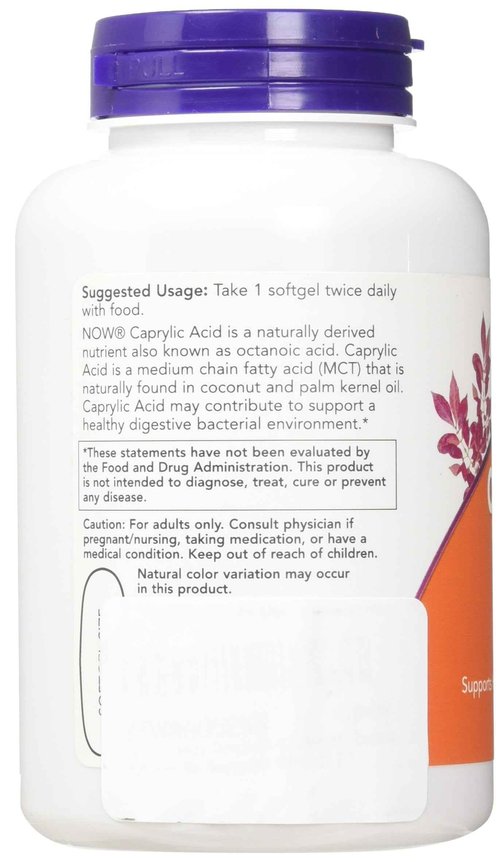 Now Foods, Caprylic Acid, 100 sgels (Pack of 2)