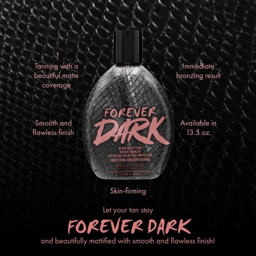 Millennium Tanning Forever Dark, Black Mattifying Instant Bronzer, Tanning Lotion, 13.5 Ounces